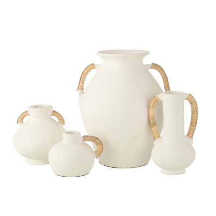 Vase en terracotta blanc 34x34x43 cm