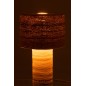 Candeeiro com pontilhado em junco bege 38x38x60 cm Candeeiro com pontilhado em junco bege 38x38x60 cm