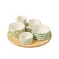 Set de 6 plats apéro avec plateau en céramique vert 30x30x9 cm