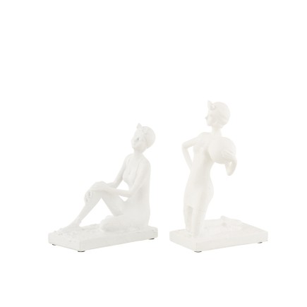 Maillot femme en polyresine blanc 17.5x9x20 cm (assortiment de 2)