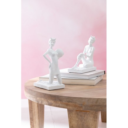 Maillot femme en polyresine blanc 17.5x9x20 cm (assortiment de 2)