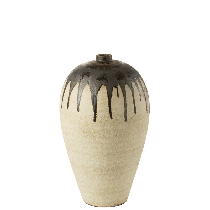 Vase en céramique beige 36x36x56 cm Vase en céramique beige 36x36x56 cm
