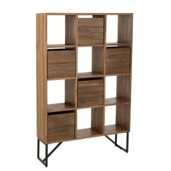 Armario con cajones de metal natural 100x30x158 cm