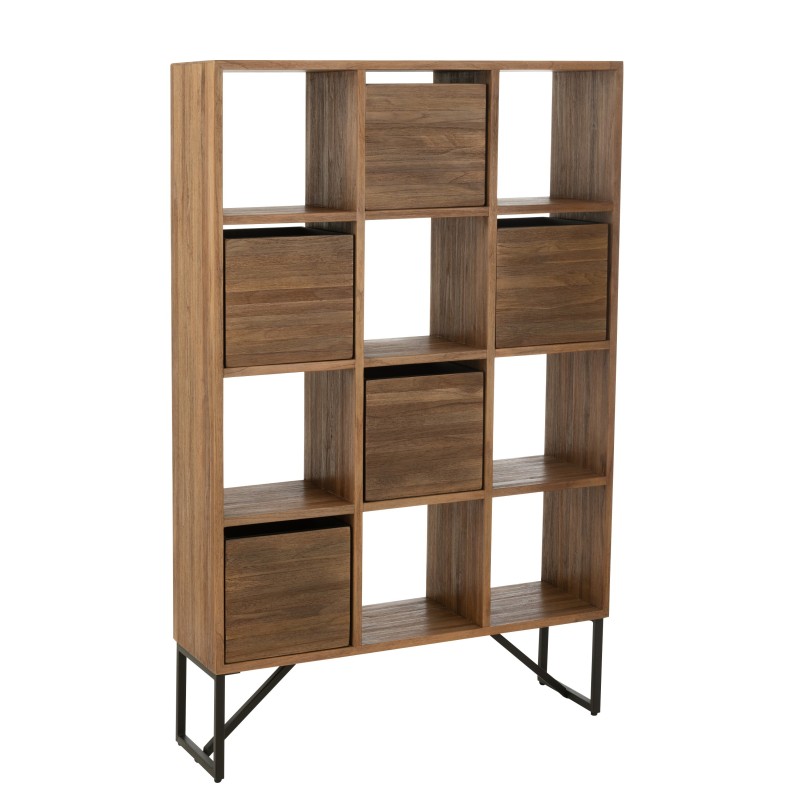 Armario con cajones de metal natural 100x30x158 cm Armario con cajones de metal natural 100x30x158 cm