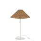 Candeeiro em metal e rattan branco e natural 32x32x50 cm Candeeiro em metal e rattan branco e natural 32x32x50 cm