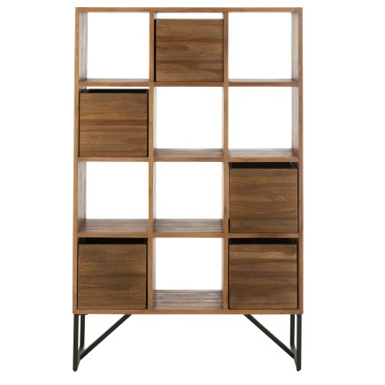 Armario con cajones de metal natural 100x30x158 cm
