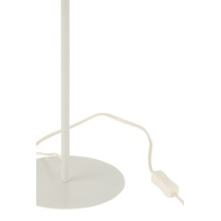 Lampe en métal et rotin blanc et naturel 32x32x50 cm