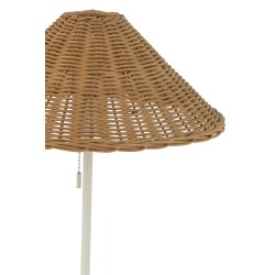 LAMPE METAL/ROTIN BLANC/NAT