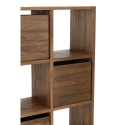 Armario con cajones de metal natural 100x30x158 cm