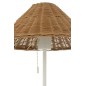 Candeeiro em metal e rattan branco e natural 32x32x50 cm Candeeiro em metal e rattan branco e natural 32x32x50 cm