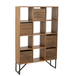 Armario con cajones de metal natural 100x30x158 cm