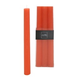 Boite de 6 bougies 13H en Paraffine orange 7x4.5x24 cm