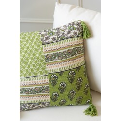 COUSS FLEUR+FLOCHES COTON VERT