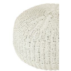 Puf redondo de plástico blanco 50x50x45 cm