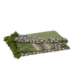 Plaid in cotone verde 130x180x1 cm