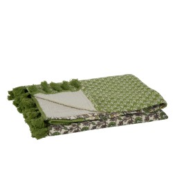 Plaid in cotone verde 130x180x1 cm