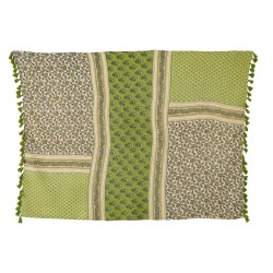 Plaid in cotone verde 130x180x1 cm