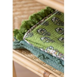Plaid in cotone verde 130x180x1 cm