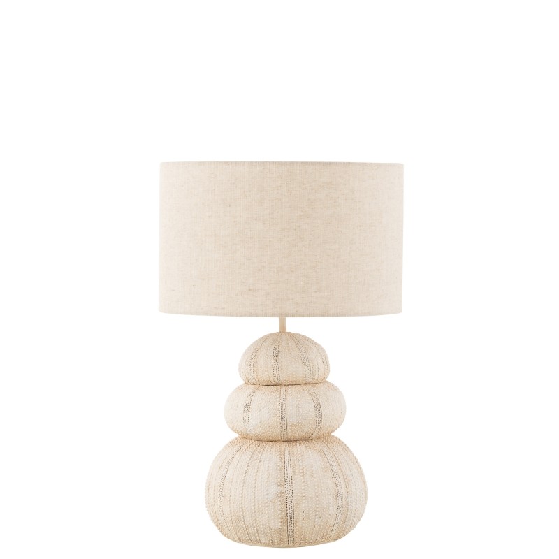 Candeeiro oursin em poliresina bege 30,5 x 30,5 x 47 cm Candeeiro oursin em poliresina bege 30,5 x 30,5 x 47 cm