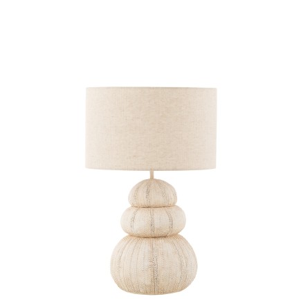 Lampe oursin en polyresine beige 30.5x30.5x47 cm