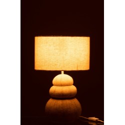 Lampe oursin en polyresine beige 30.5x30.5x47 cm