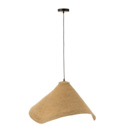 Lámpara de techo de junco natural 82x82x34 cm