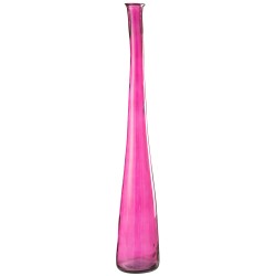 Jarrón alto de vidrio rosa 18x18x120 cm