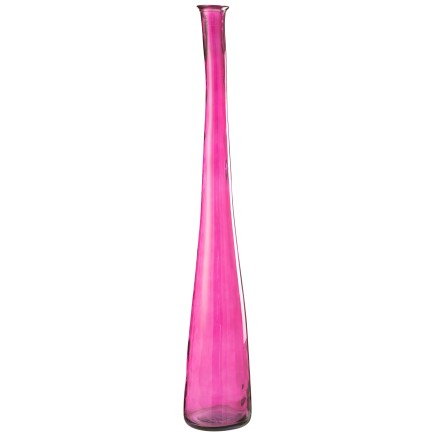 Jarrón alto de vidrio rosa 18x18x120 cm