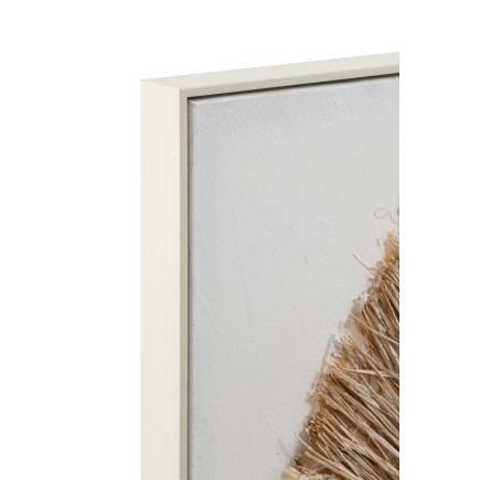 Décoration murale cercle en toile crème/blanc 100x4.5x100 cm