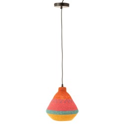 Lampe suspendue en roseau multicolore 25x25x27 cm