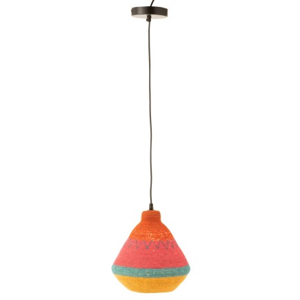 Lámpara de techo de junco multicolor 25x25x27 cm