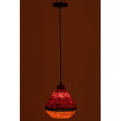 Lampe suspendue en roseau multicolore 25x25x27 cm