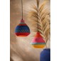 Lampe suspendue en roseau multicolore 25x25x27 cm