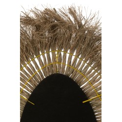 Miroir ovale tressé en herbes naturelles 74*100cm