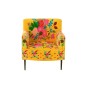 Fauteuil à fleurs en velours jaune 64x75x84cm Fauteuil à fleurs en velours jaune 64x75x84cm