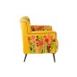 Fauteuil à fleurs en velours jaune 64x75x84cm Fauteuil à fleurs en velours jaune 64x75x84cm