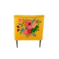 Fauteuil à fleurs en velours jaune 64x75x84cm Fauteuil à fleurs en velours jaune 64x75x84cm