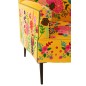 Fauteuil à fleurs en velours jaune 64x75x84cm Fauteuil à fleurs en velours jaune 64x75x84cm