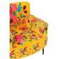 Fauteuil à fleurs en velours jaune 64x75x84cm Fauteuil à fleurs en velours jaune 64x75x84cm