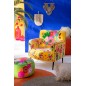 Fauteuil à fleurs en velours jaune 64x75x84cm Fauteuil à fleurs en velours jaune 64x75x84cm