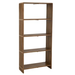 Bibliothèque 4 étagères en bois teck recyclé naturel 88x35x190 cm