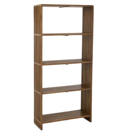Bibliothèque 4 étagères en bois teck recyclé naturel 88x35x190 cm