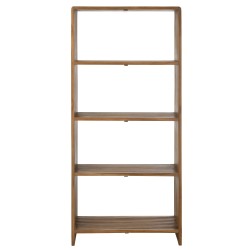 Bibliothèque 4 étagères en bois teck recyclé naturel 88x35x190 cm