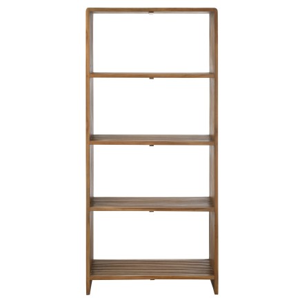 Bibliothèque 4 étagères en bois teck recyclé naturel 88x35x190 cm