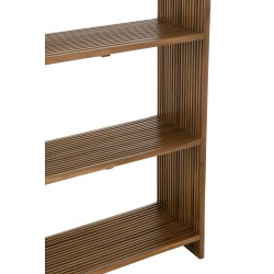 Biblioteca 4 estantes de madera de teca reciclada natural 88x35x190 cm