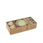 Juego de 4 tazas de café y platillos de cerámica verde 90ml