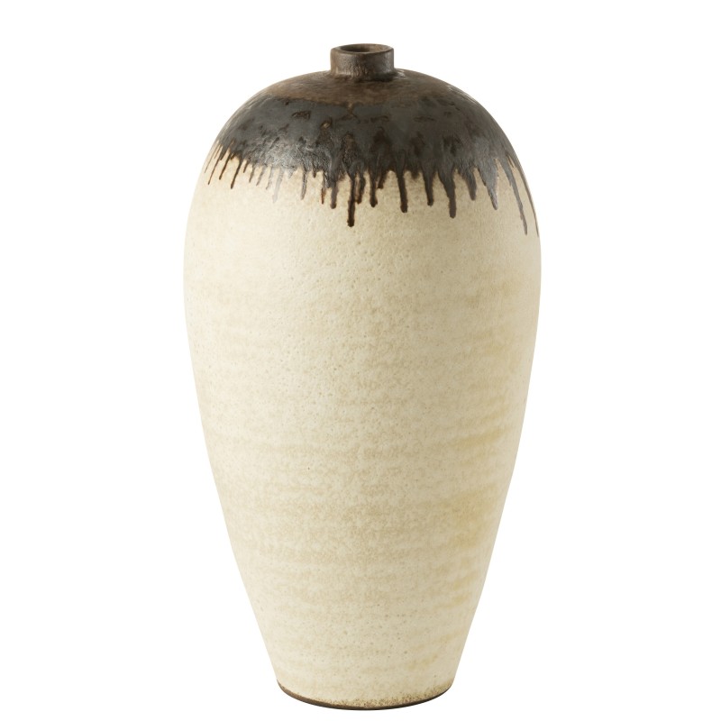 Jarrón de cerámica beige 38x38x72 cm