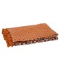 Plaid fleurs en coton orange 130x180x1 cm