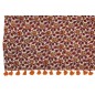 Plaid fleurs en coton orange 130x180x1 cm