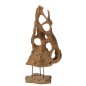 Cône décoration en bois naturel 45x30x100 cm